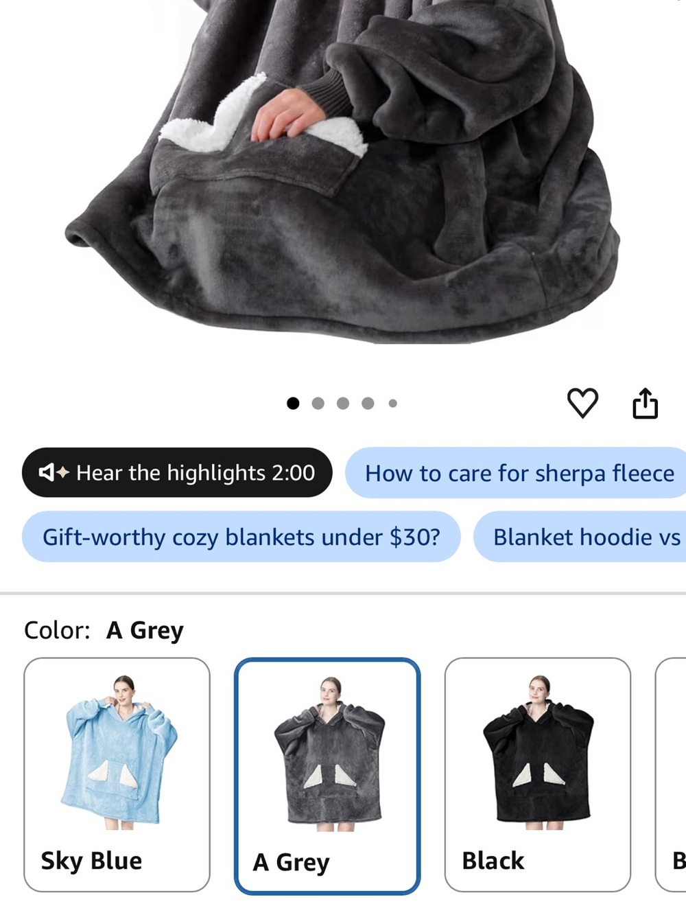 Touchcat Oversized Sherpa Blanket Sweatshirt with Hood Pocket and Sleeves.